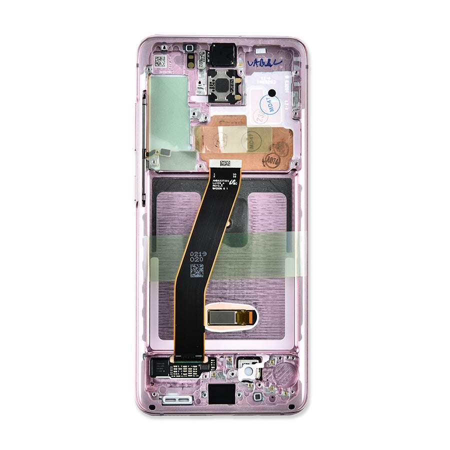 OLED Assembly With Frame For Samsung Galaxy S20 5G (Non-Verizon 5G UW Frame) (Service Pack) (Cloud Pink)