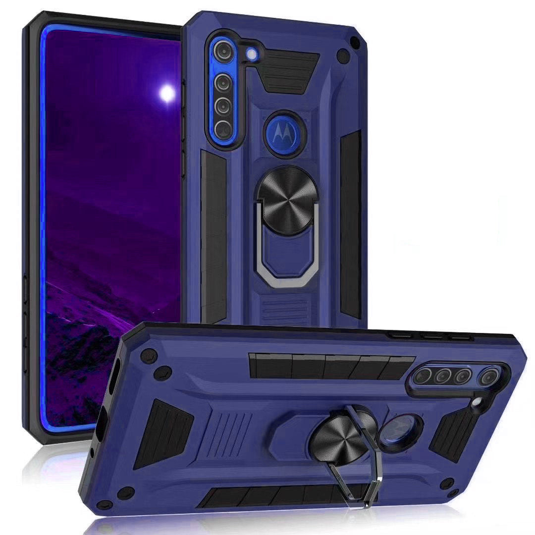 Hybrid Ring Navy Blue Case for Motorola ONE VISION / ONE ACTION