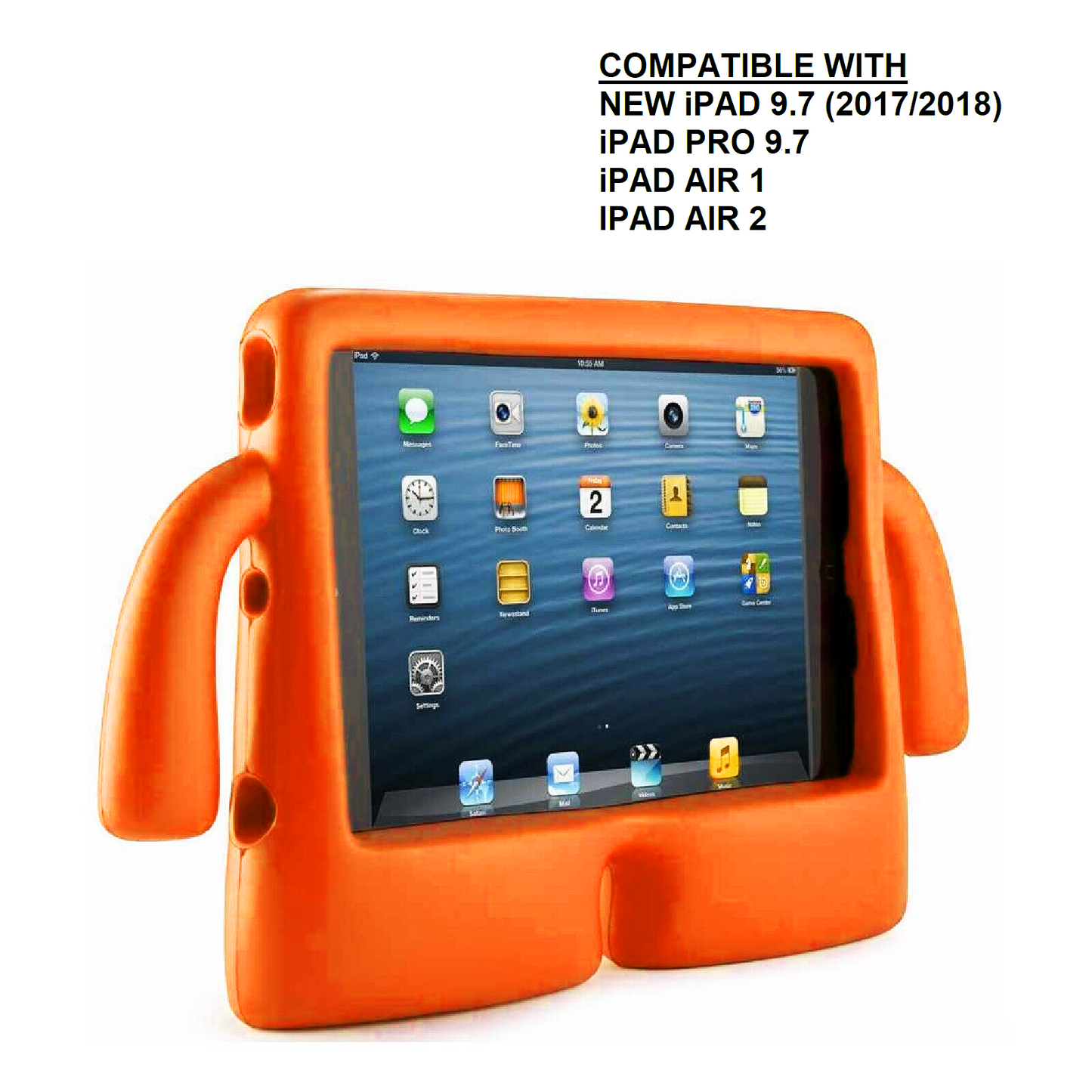 ORANGE 3D SILICON KID'S CASE NEW IPAD 9.7(2018/2017)