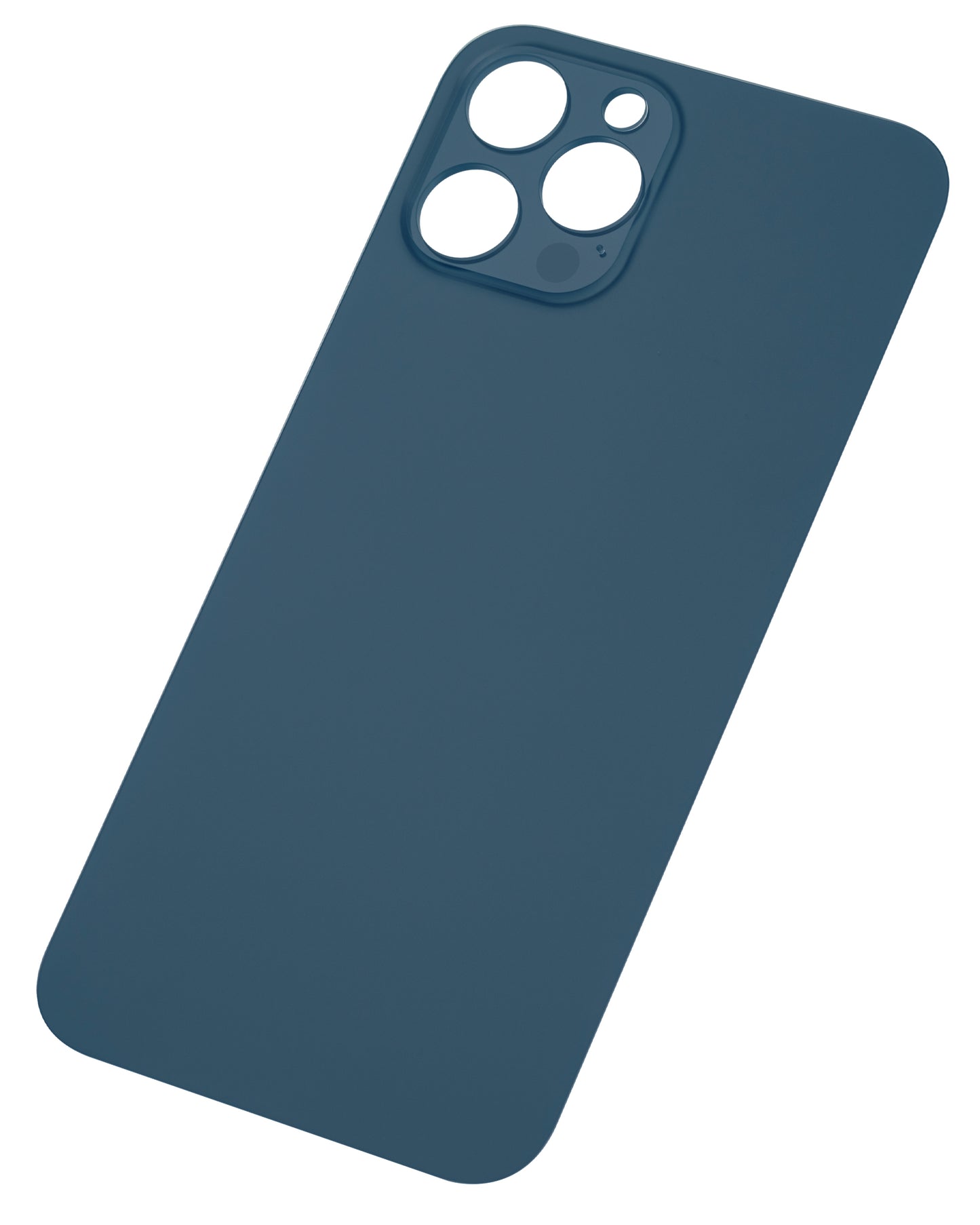 Back Glass With 3M Adhesive For iPhone 12 Pro Max (No Logo / Large Camera Hole) (Pacific Blue)