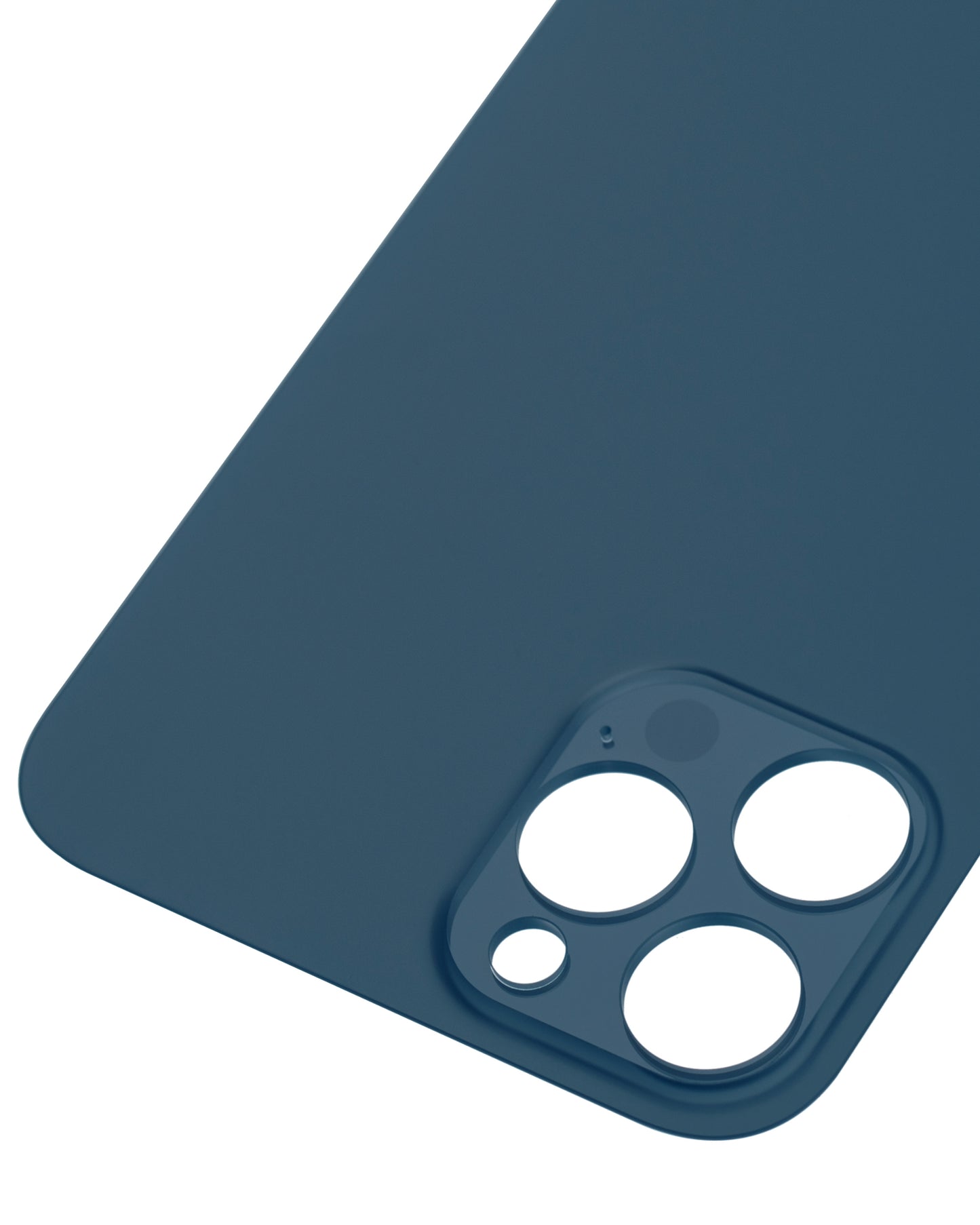 Back Glass With 3M Adhesive For iPhone 12 Pro Max (No Logo / Large Camera Hole) (Pacific Blue)