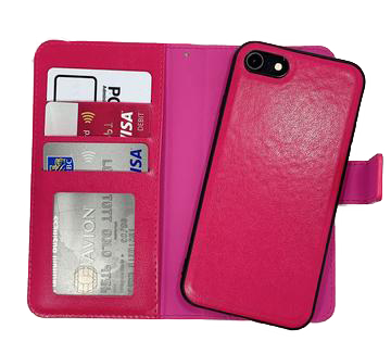 Pink Magnetic Wallet Case iPhone XR