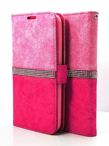Graphic Wallet Case Pink Leather Case For Apple iPhone X