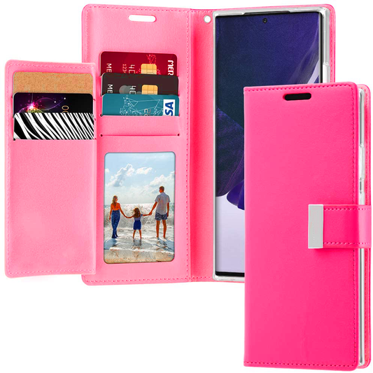 Pink With Extra Card Slots Wallet Case Samsung S10