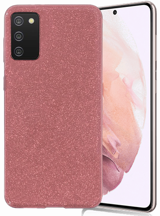 Glitter Silicone Pink Case For Samsung A02S