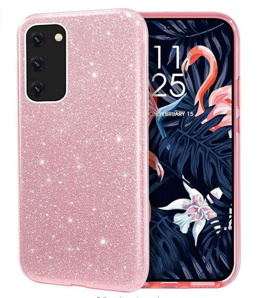Glitter Silicone Pink Case For Samsung S20