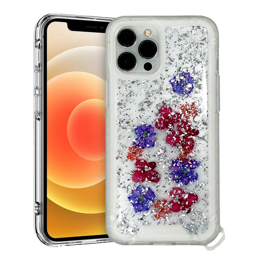 PURPLE FLOWERS GLITZ IP 11 PRO MAX