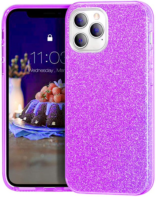 Glitter Silicone Purple Case For iPhone 11 PRO
