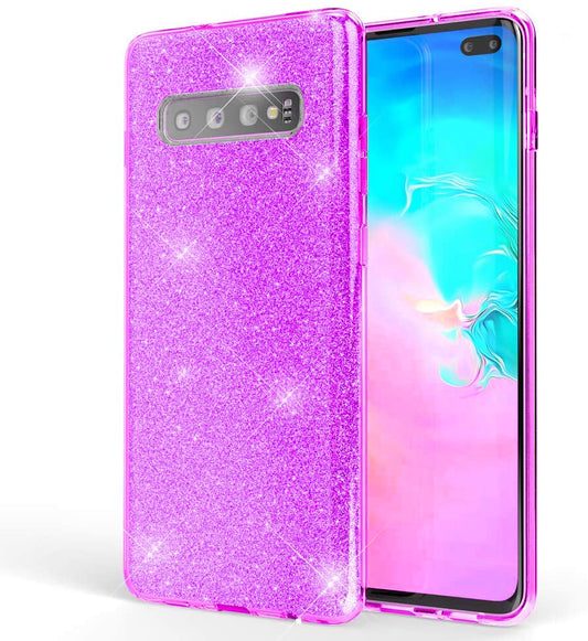 Glitter Silicone Purple Case For Samsung S10 PLUS