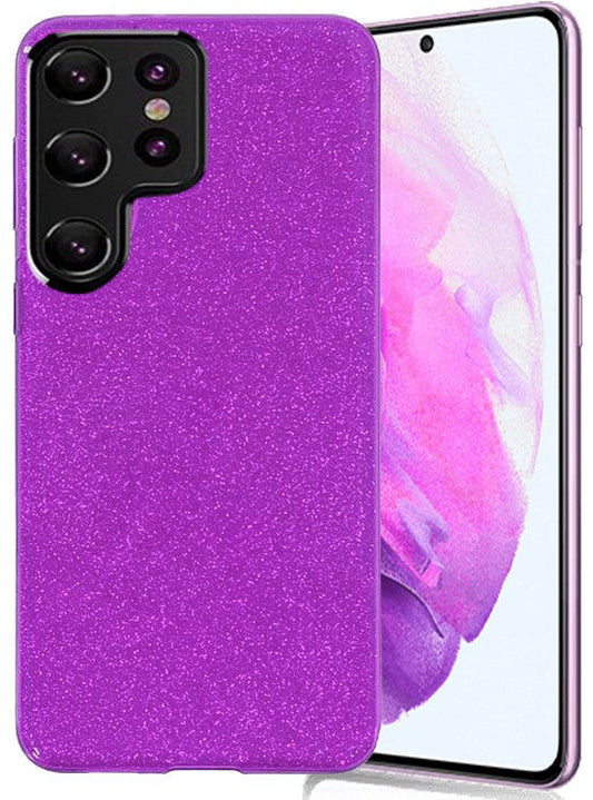Glitter Silicone Case For Samsung S23 ULTRA Purple