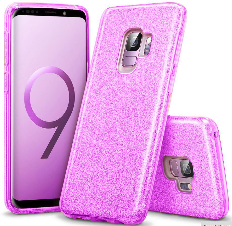 Glitter Silicone Purple Case For Samsung S9