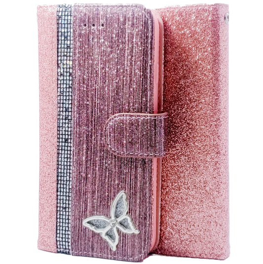 Wallet Glitter Butterfly Rose Gold For iPhone 11 PRO