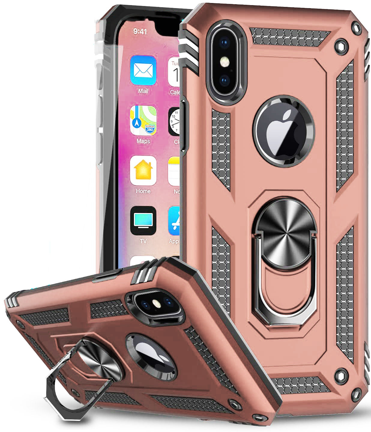 Hybrid Ring Case for iPhone X / Xs Rose Gold