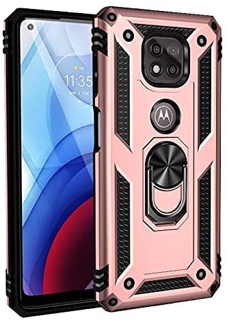 Rose Gold Hybrid Ring Case for Motorola G POWER 2021