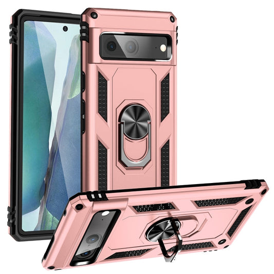 Rose Gold Hybrid Ring Case for Google Pixel 7 PRO