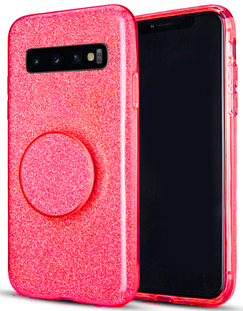 Glitter Popsocket For Samsung S10 PLUS Red