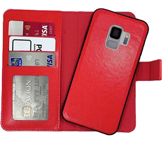 Red Magnetic Wallet Case Samsung A8
