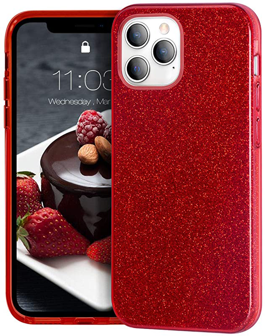 Glitter Silicone Red Case For iPhone 11 PRO