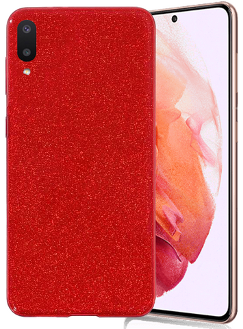 Glitter Silicone Red Case For Samsung A02