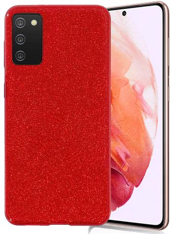 Glitter Silicone Red Case For Samsung A03S