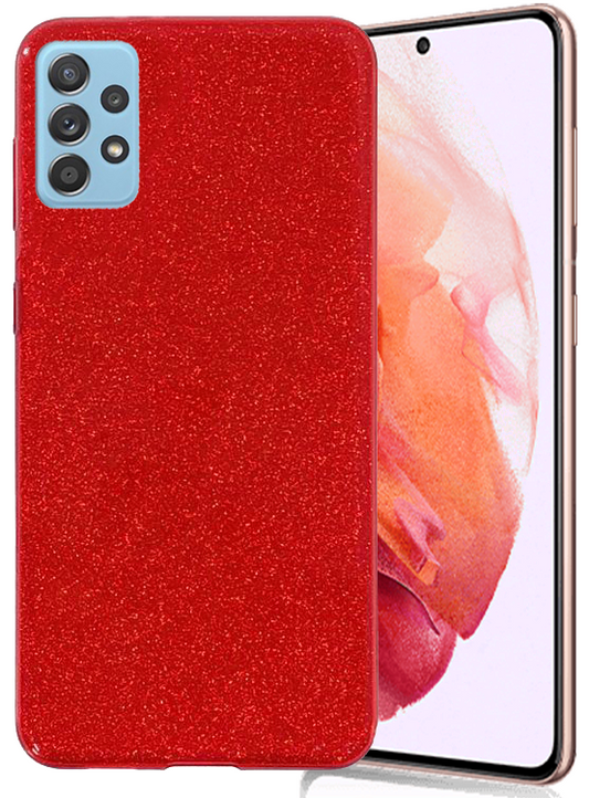 Glitter Silicone Red Case For Samsung A72
