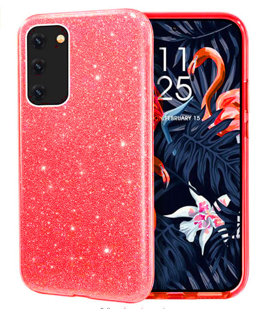 Glitter Silicone Red Case For Samsung S20