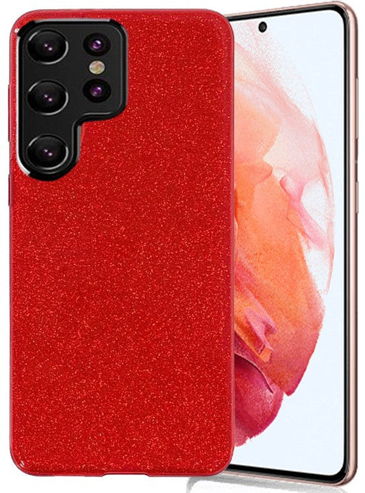 Glitter Silicone Case For Samsung S23 ULTRA Red