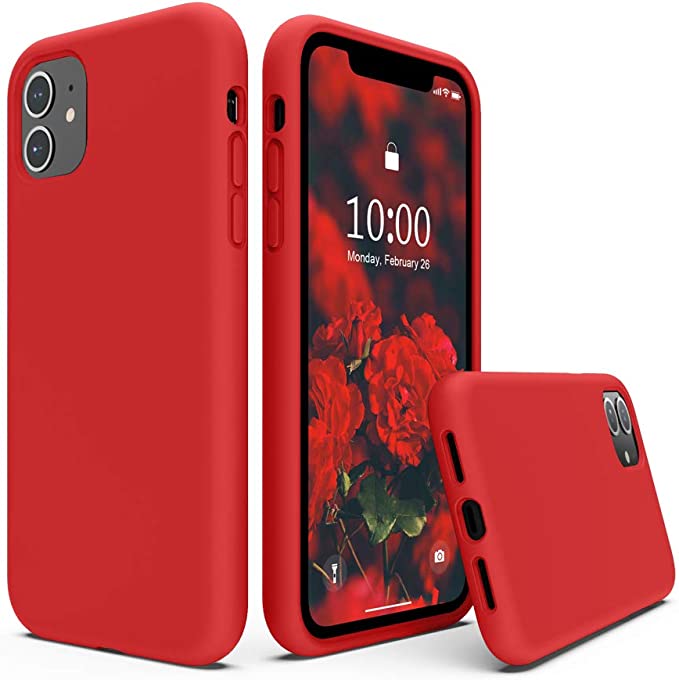 No Logo Silicone Red Hybrid Case For iPhone 11