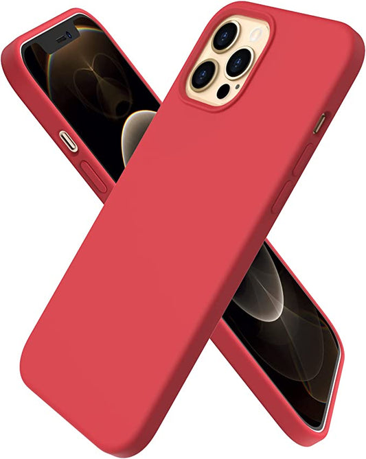 No Logo Silicone Red Hybrid Case For iPhone 13 PRO MAX