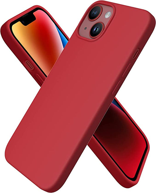 No Logo Silicone Red Hybrid Case For iPhone 13