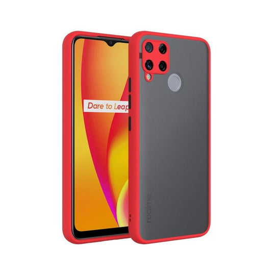 Trim Red Matt Case With Camera Lens For Samsung A12