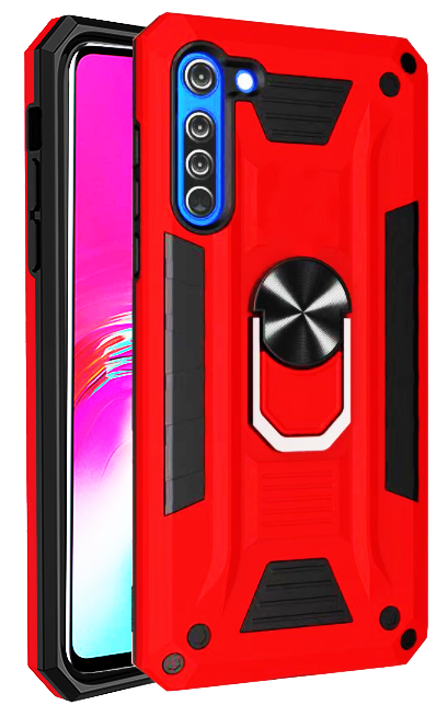 Hybrid Ring Case for Samsung A21 Red
