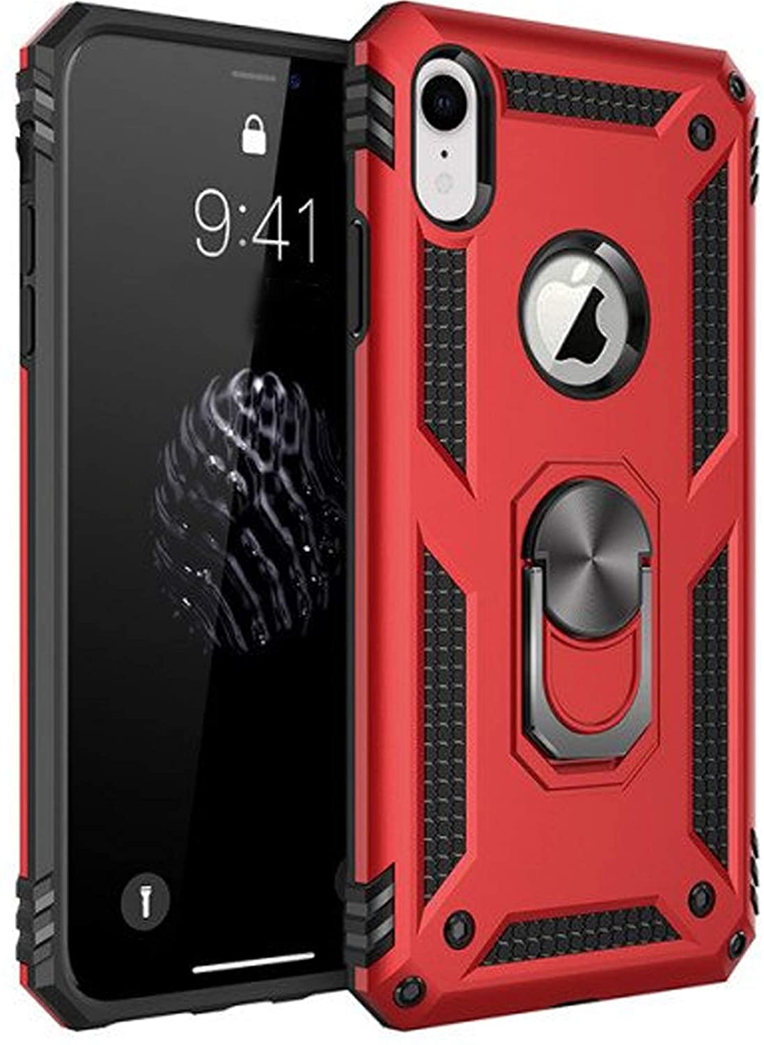 Hybrid Ring Case for iPhone Xr Red