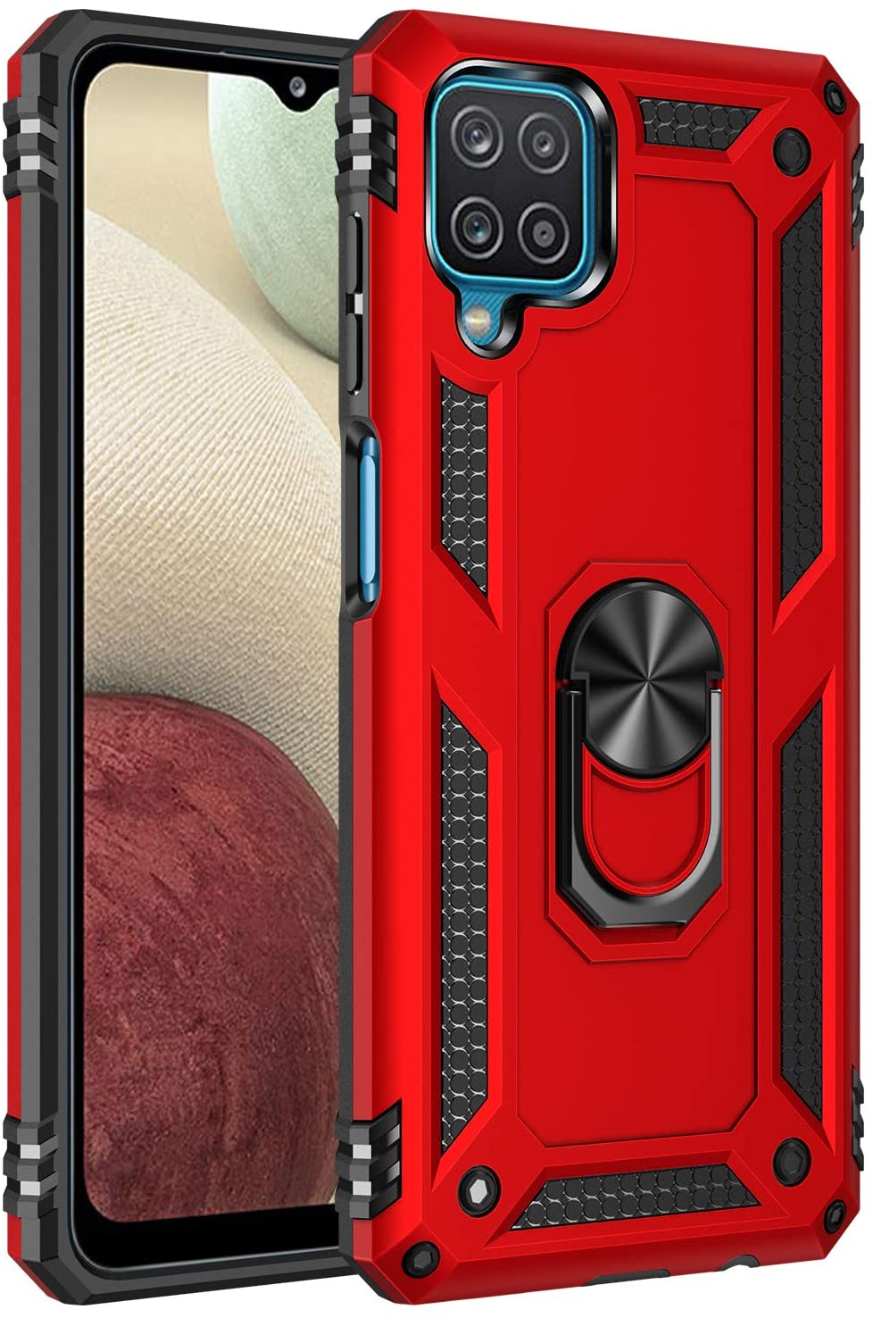Red Hybrid Ring Case for Samsung A12