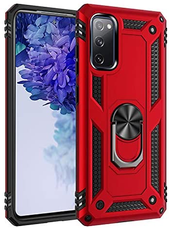 Red Hybrid Ring Case for Samsung S21 FE