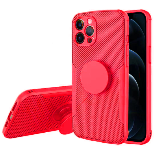 Silicone Popsocket Case For iPhone 13 Pro Max Red
