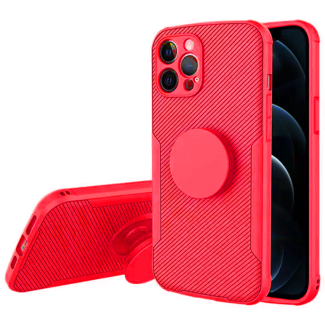 Silicone Popsocket Case For iPhone 13 Red