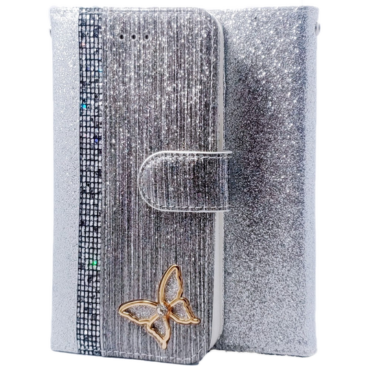 Wallet Glitter Butterfly Silver For iPhone 11 PRO