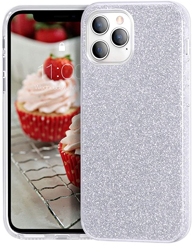 Glitter Silicone Silver Case For iPhone 11 PRO