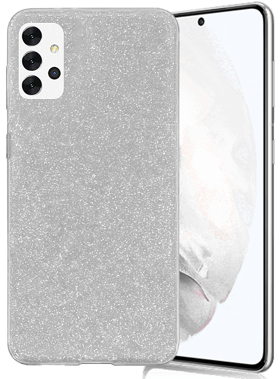 Glitter Silicone Case For Samsung A32 5G Silver
