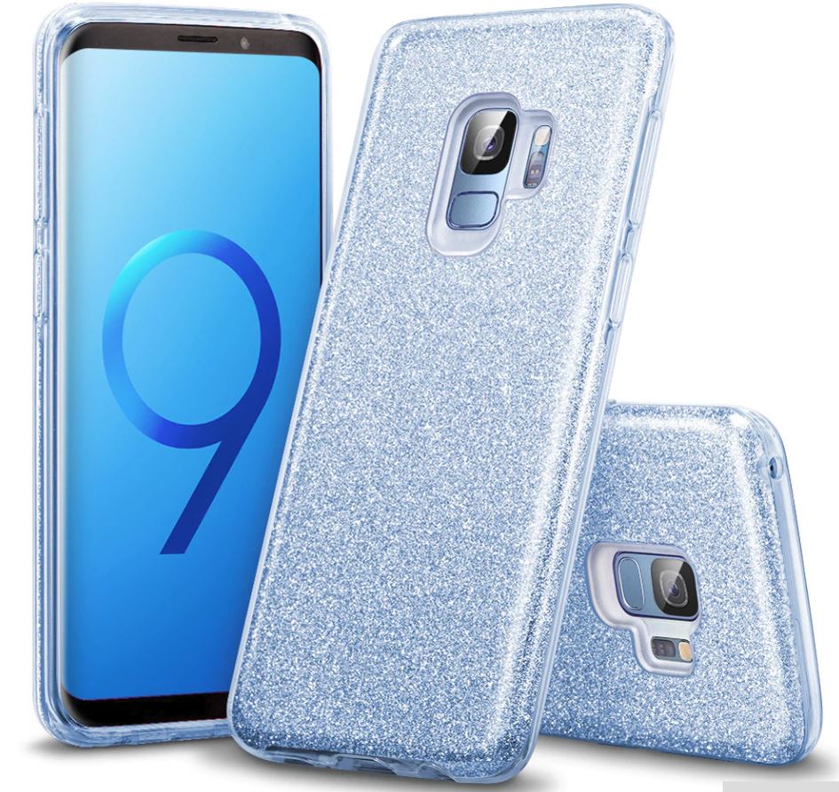 Glitter Silicone Case For Samsung S9 Silver
