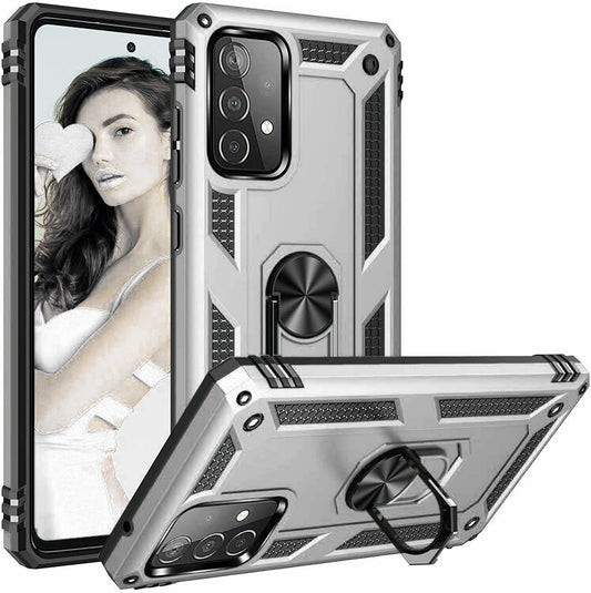 Silver Hybrid Ring Case for Samsung A53