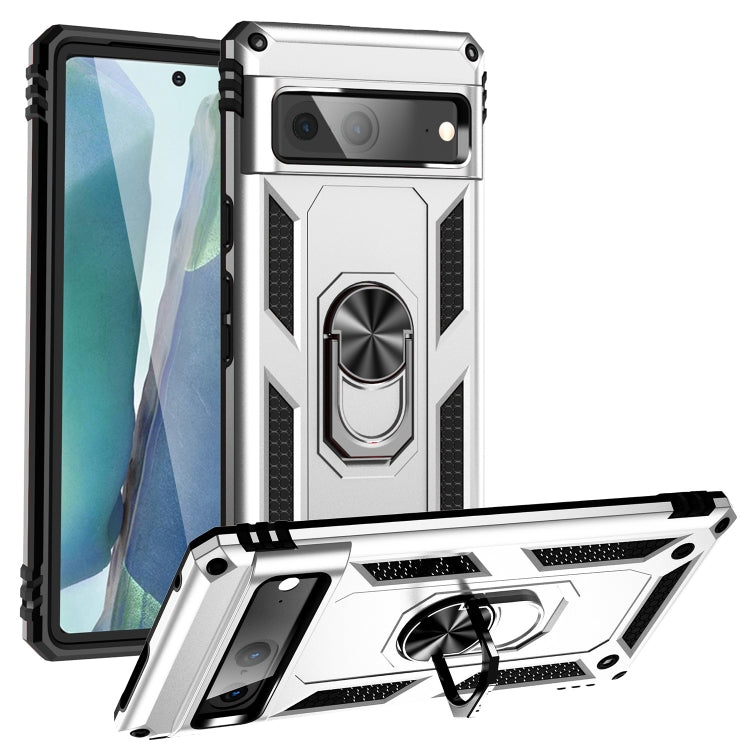 Silver Hybrid Ring Case for Pixel 7
