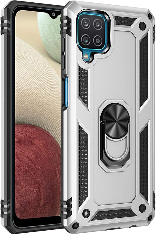 Silver Hybrid Ring Case for Samsung A12