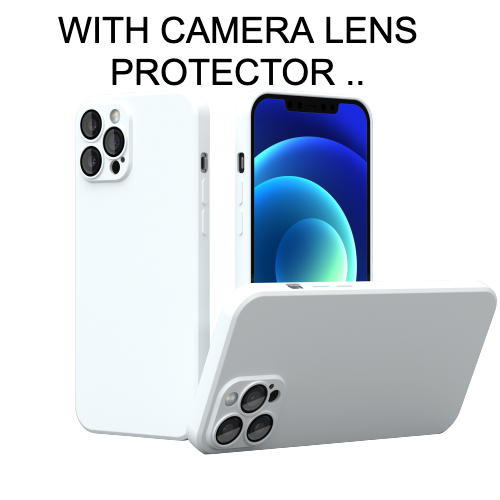 Silicone Case with Camera Protection for iPhone 14 - White