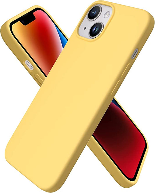 No Logo Silicone Yellow Hybrid Case For iPhone 14 PLUS