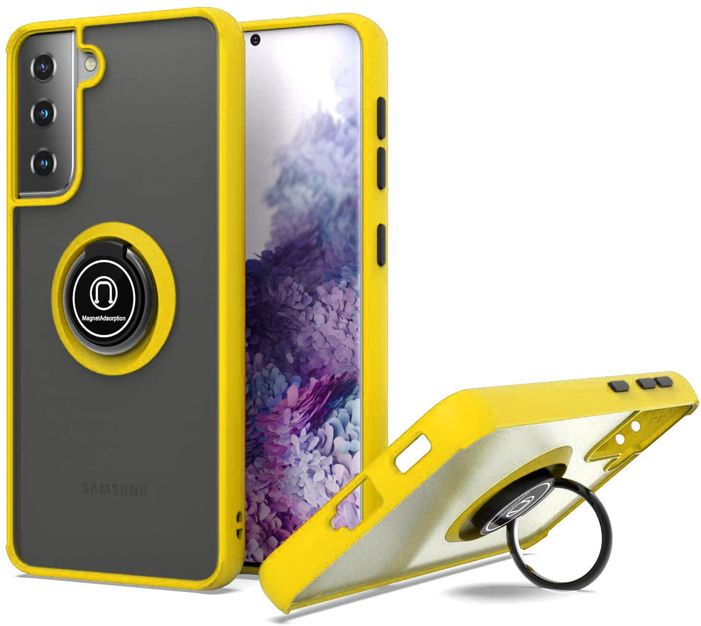 Trim Yellow Matt Case With Camera Lens For Samsung S21
