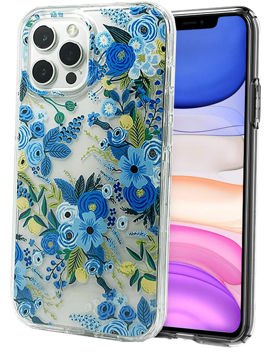 Graphic Clear Case (Blue Flower) for Apple iPhone