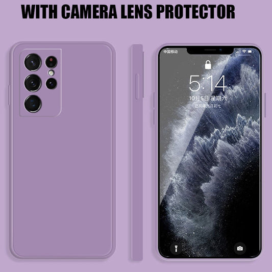Silicone Case with Camera Protection for Samsung  - Purple