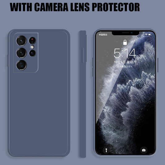 Silicone Case with Camera Protection for Samsung  - Blue